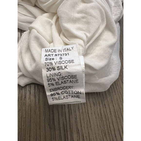 Viola Borghi Women's Silk Tunic Blouse Embroidered Flower Long Sleeve Size S - Picture 10 of 10